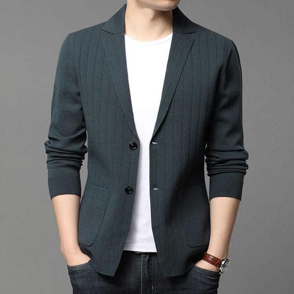

spring and autumn korean style small suit men's sweater jacket fashion men's slim solid color sweater cardigan outside wear, White;black