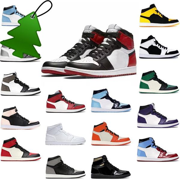 

2023 boots jumpma 1 basketball shoes 1s og unc court purple red orbit aurora smoke grey bred university gold trainers sneakers eur 36 -46 sb, Black