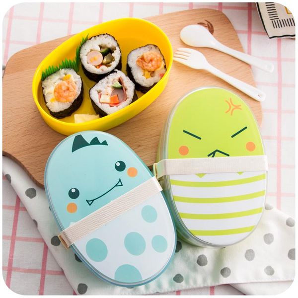 

однополога обедное поле милое животное bento коробка с столовыми приборы экологически чистые портативный еду контейнер с отсеком дети пикник