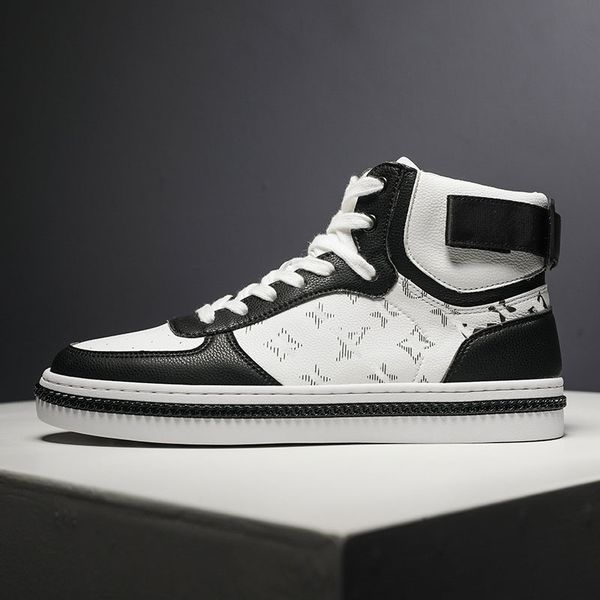 

new brands style spring rivets sneakers screener luxurys designers shoes men pu leather sport shoes trainers flat chaussures, Black