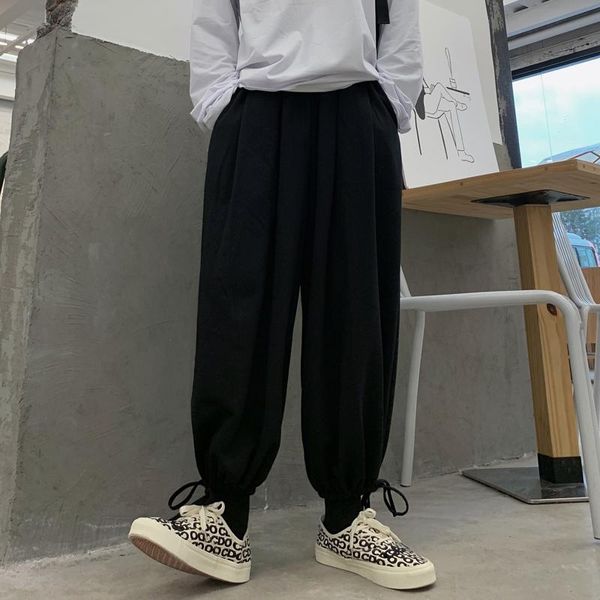 

2020 trend ins korean retro versatile solid color casual pants leggings sports pants, Black