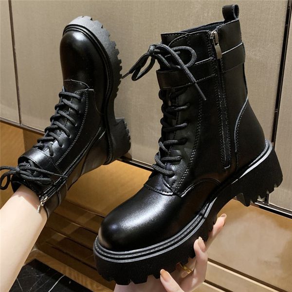 

2021 women's winter fashions rent up to martin boots wedges high heel qucg, Black