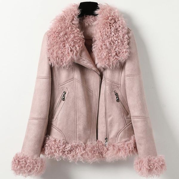 

fur real 100% jacket winter coat women clothes 2020 korean vintage shearling manteau femme 8581 yy17241, Black
