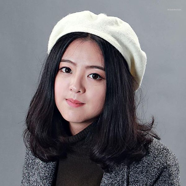 

wholesale-women classic all-match multi-color warm fur beret autumn winter cap hat1, Blue;gray