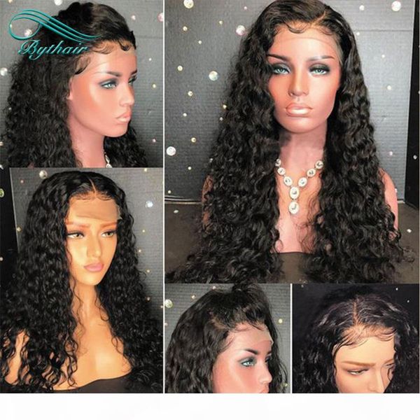 

deep curly 360 human hair lace wigs brazilian virgin hair pre-plucked bleached knots 360 lace front wigs with baby hairs for black women, Black;brown