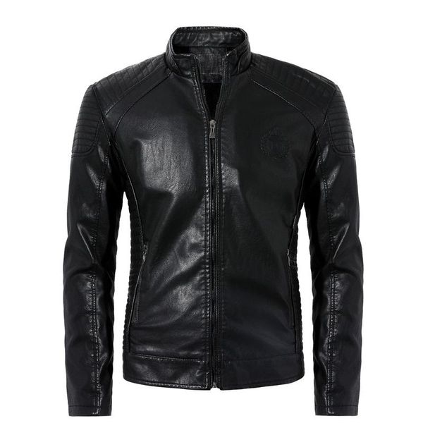

pu leather jacket men autumn coat motorcycle biker slim fit outwear male black brown clothing plus size l-6xl
