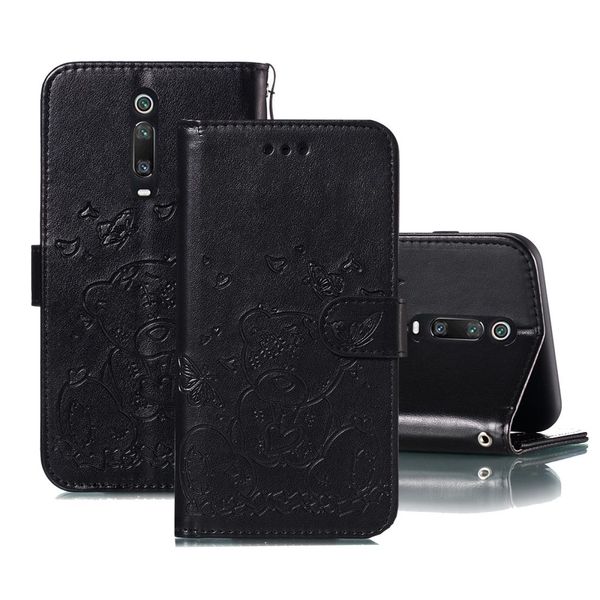 

for xiaomi redmi k20 mi 9t embossed butterfly love bear pattern pu tpu horizontal flip leather case with holder card slots wallet phot