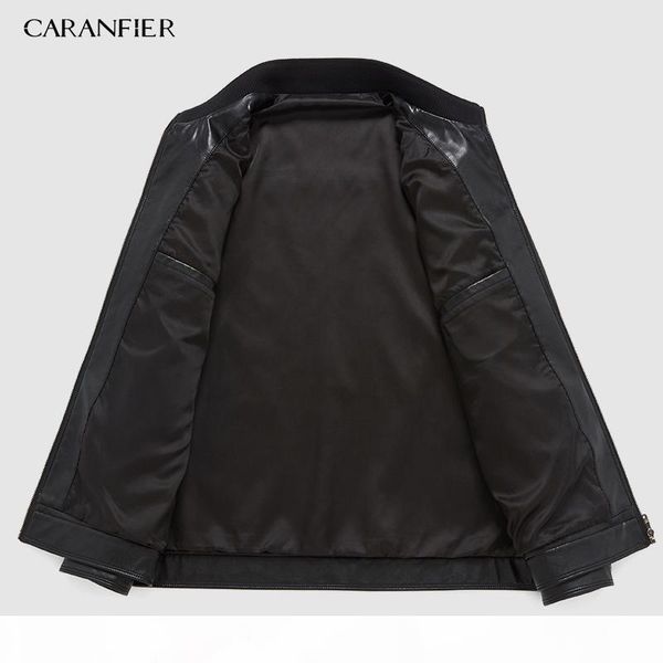 

winter mens genuine leather jackets real 100% sheepskin coat jaqueta couro male genuine leather jacket for men, Black