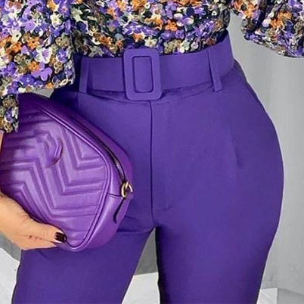 

women elegant purple pants sashes pockets zipper solid chic trousers ladies pantalones1, Black;white