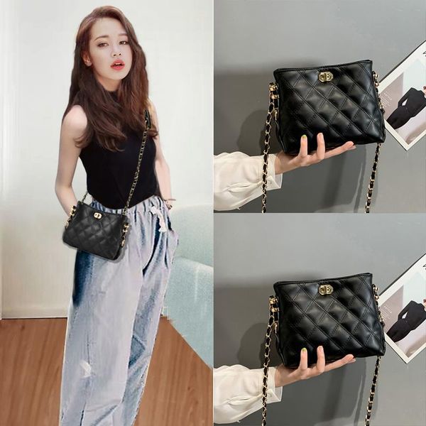

cross body women's handbag 2021 net celebrity fashion all-match pu leather designer ladies shoulder messenger bag chain
