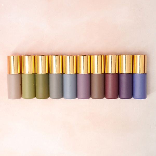 

wholesale 5ml perfume bottles fashion colorful essential oil bottle with roller ball fragrance deodorant container