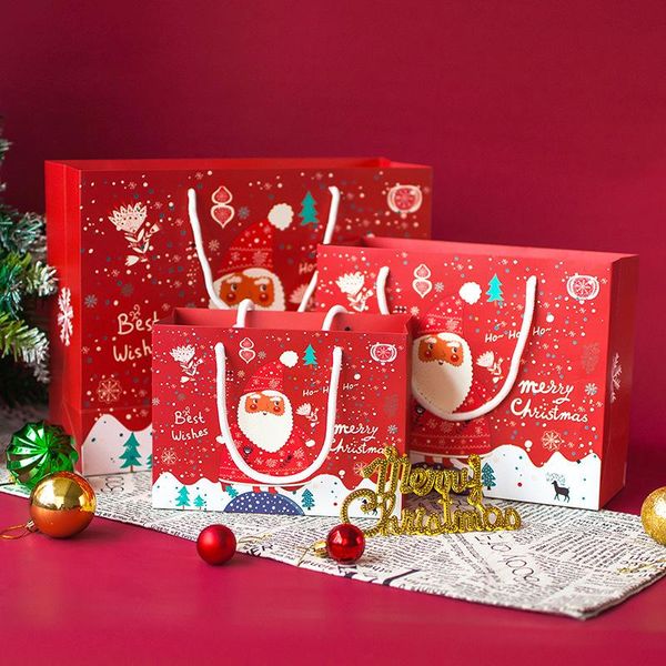 

gift wrap christmas bags santa sacks kraft paper bag kids party favors box decorations for home year vintage