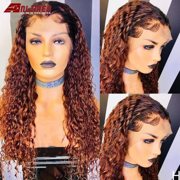 

lace wigs ombre highlight curly wig human hair front p1b30 brown color 13x1 t part brazilian remy hairfor women, Black;brown