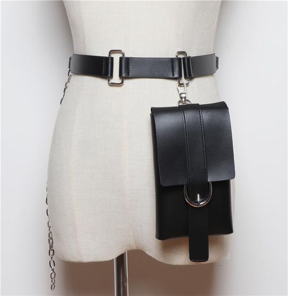 

waist bags 2021 handsome hong kong style europe and the united states a variety of ways to wear ring chain leather belt girdle