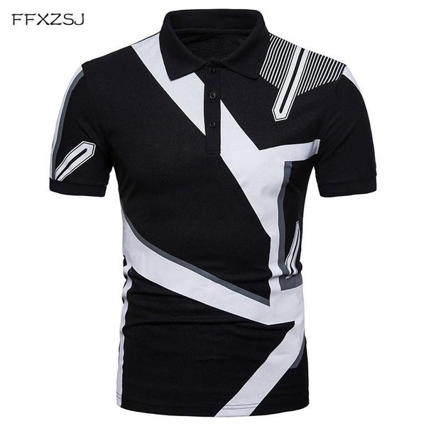 

shirt male casual style fashion brand summer geometry patchwork short sleeve dress men eu/us size kg-897, White;black