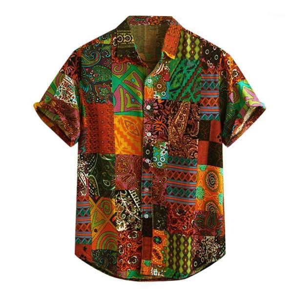 

men's hawaii shirt colorful summer short sleeve loose buttons hawaiian casual plus size shirt blouse streetwear camisa masculina1, White;black