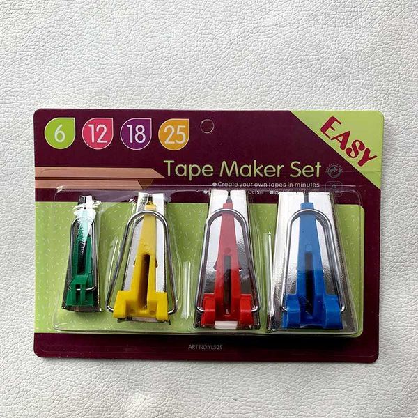 

4 sizes fabric bias tape maker tools sewing accessories bias tape makers 6mm 12mm 18mm 25mm binding maker1, Black