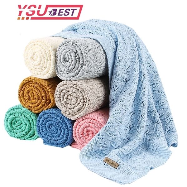 

knitted baby blanket newborn swaddle wrap blankets super soft toddler infant bed crib sofa throw blanket stroller blankets lj201208
