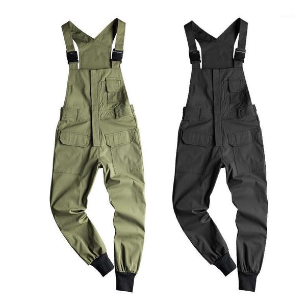 

new autumn men's baggy harem jumpsuits male loose cargo bib overalls pants woman streetwear suspender pants winter stap trousers1, Black