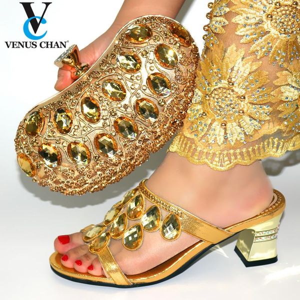 

dress shoes gold design autumn arrivals african and bag set decorate with rhinestone 7 cm super high slipper for party, Black