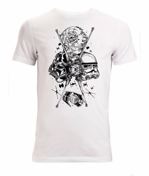 

fan art дарт вейдер stormtrooper death star стильная мужская футболка белый хлопок праздничный плюс размер майка спортивная с капюшоном толс