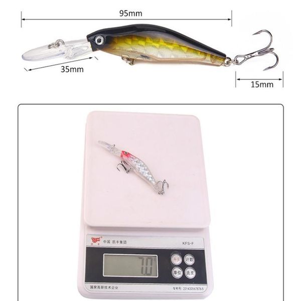 

1pcs 9.5cm 7g laser fishing lures professional quality minnow wobblers crankbait artificial make plastic fish peche qylhfn