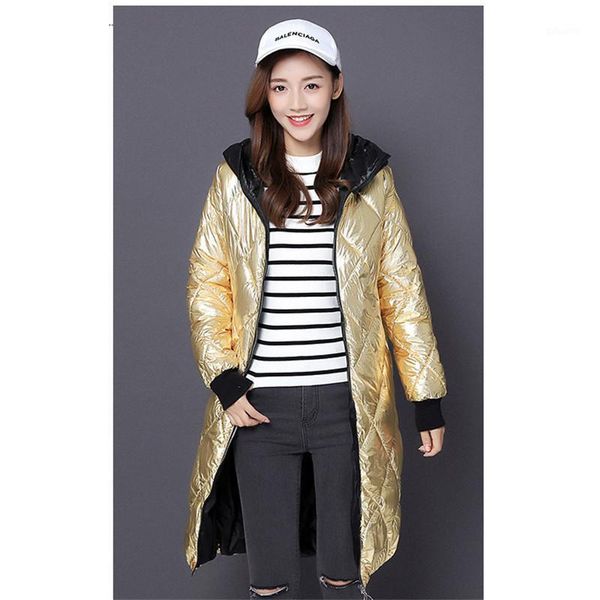 

fashion parka coat women plus size pink purple silver winter europe and america long sleeve hooded loose warmth clothing lr3921, Black