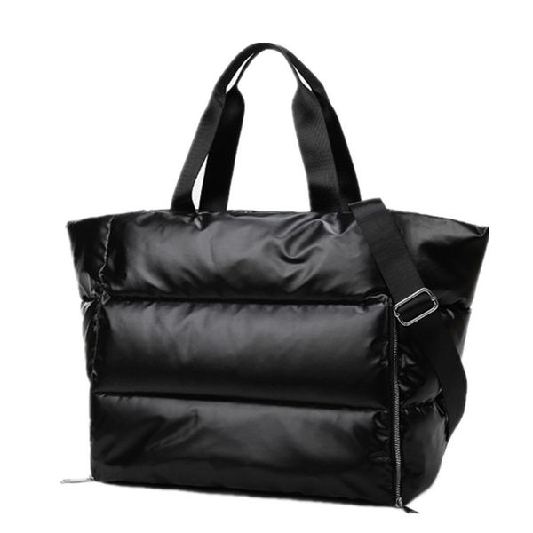 

winter new large capacity shoulder bag for women waterproof nylon bags space pad cotton feather down bag large bag with shoulder c1223