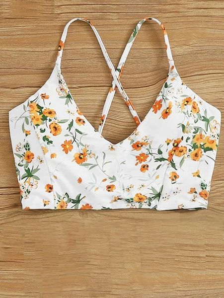 

plus floral print lace up bikini 52uw#, Black