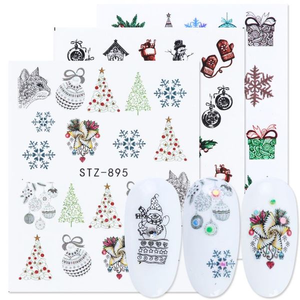 

stickers & decals 1pc christmas nail art water snowflakes gift design year decoration for gel manicure tip lastz892-905-1, Black