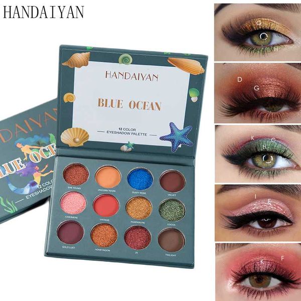 

eye shadow makeup shimmer matte eyeshadow palette 12 colors glitter waterproof pigment cosmetic paleta