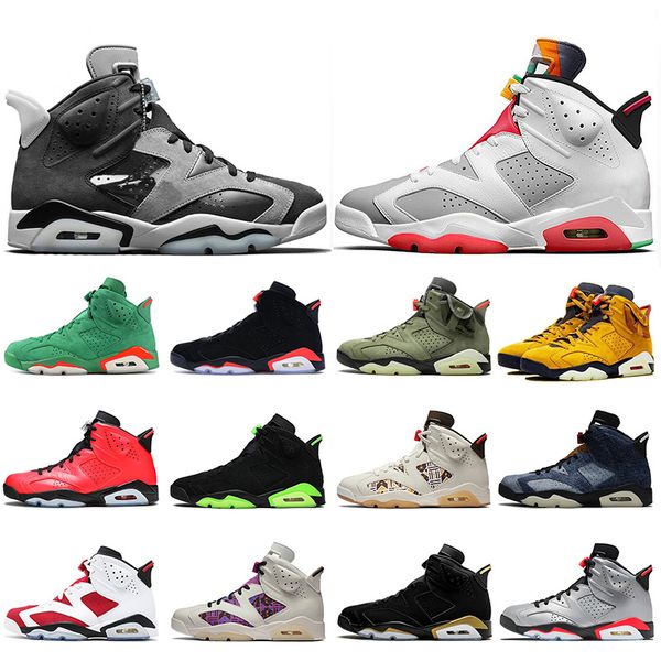 

2021 new jumpman tech chrome hare travis 6 6s mens basketball shoes black infrared dmp tech chrome mens sneakers