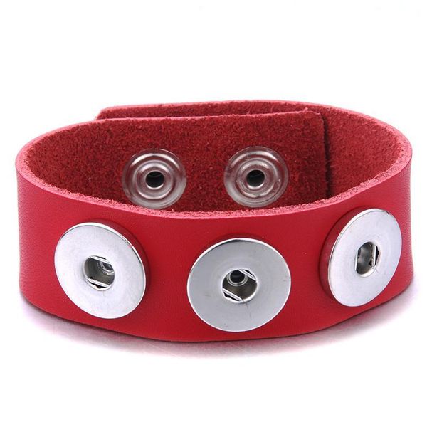 

new snap jewelry handmade braided leather 3 button snap bracelet bangles fit 18mm snap button diy ginger charm bbyjqs, Golden;silver