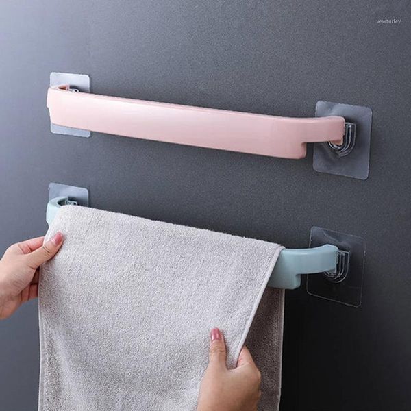 

bathroom storage & organization ouyxr plastic towel holder wall mounted rack single bar shelf self-adhesive toilet roll paper hanging hanger
