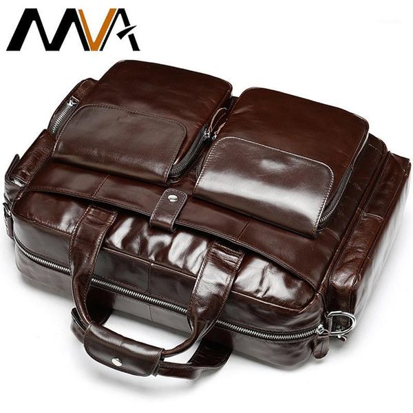 

briefcases mva men briefcase bags business leather shoulder messenger man work handbag 14 inch lapbag bolso hombre large 89201