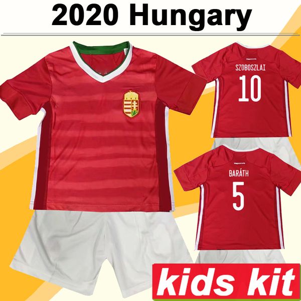 

2020 hungary szoboszlai national team kids kit soccer jerseys european cup willi orban balogh barath home red football shirts child uniforms, Black
