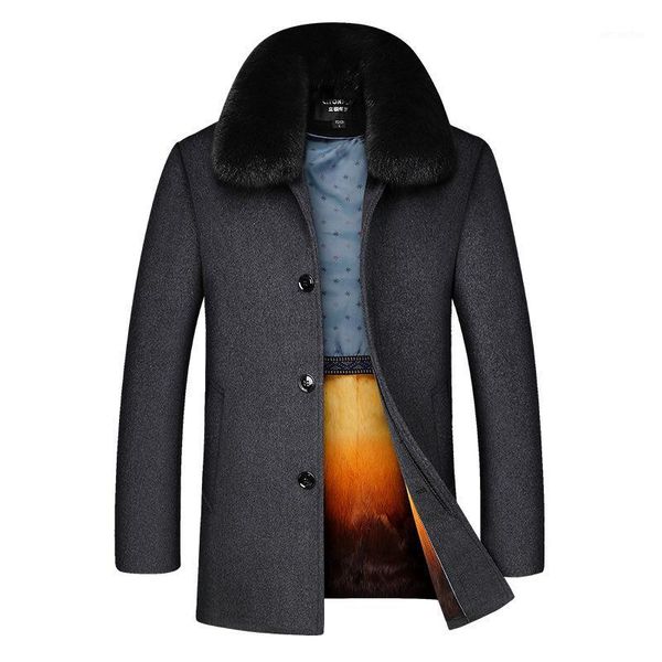 

factory direct selling men's wool coat hair inner liner woolen coat men's business casual winter wear1, Black