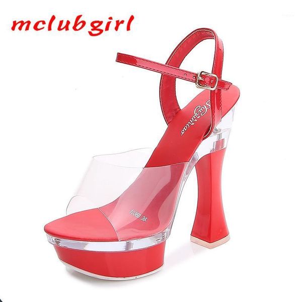 

mclubgirl14cm high heel sandals platform non-slip thick bottom show sandals for wedding shoes women lfd-10365-8a1, Black