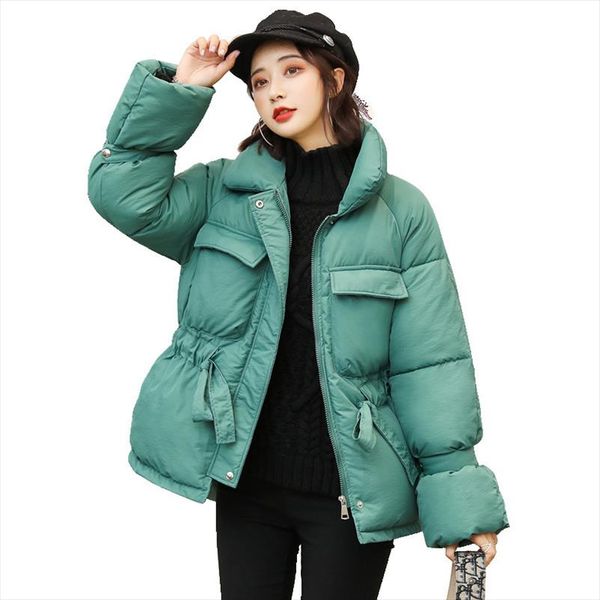

women jackets woman parka winter short generation jacket waist new big pocket female leisure coat down jacket 616, Black