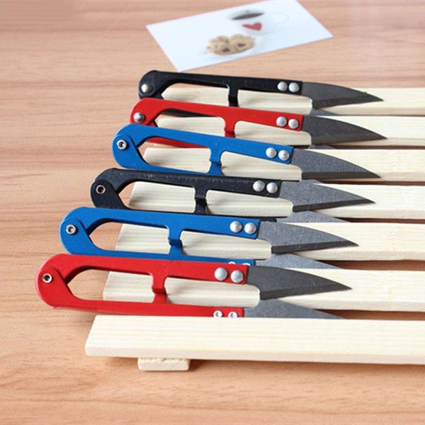 

1шт multicolor обрезка швейные ножницы щипцы u образный ножницы пряжа из нержавеющей вышивки ремесло малый машинки режущий инструмент e wmtk