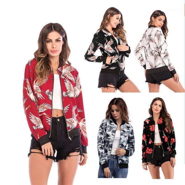 

women's jackets 2021 autumn basic jacket women coat casual veste femme chaqueta mujer print casaco feminino bomber jaqueta feminina1, Black;brown