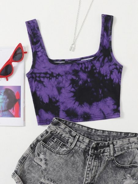 

tie dye tank v47x#, White