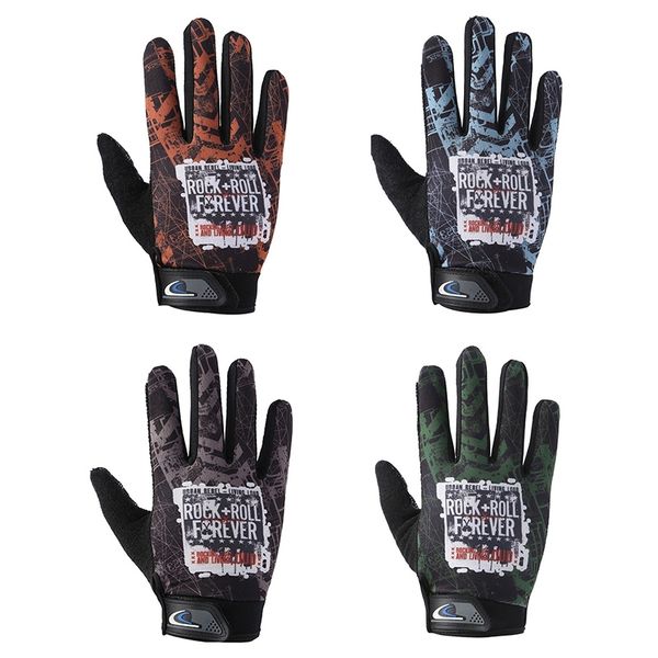 

1 pair cycling full finger shockproof bike touchsn hiking ridding gloves, Blue;gray