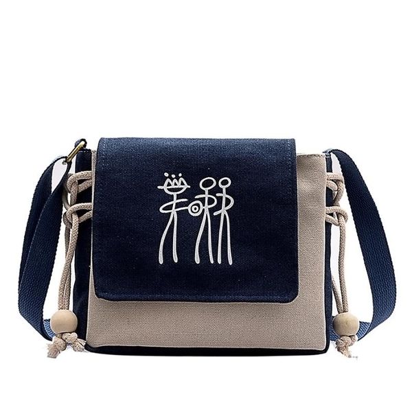 

ladies bags 2020 new canvas small square bag retro fashion simple casual small bag shoulder diagonal print female