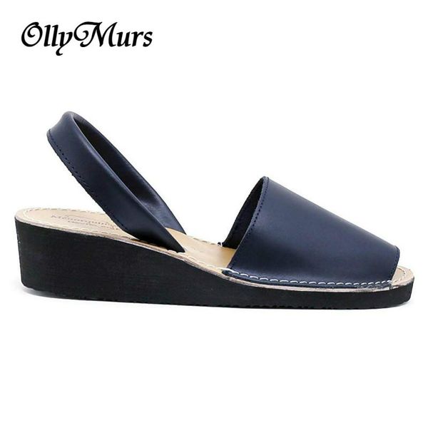 

new women sandals summer middle heels wedge casual ladies shoes solid hook & loop female shoes big size 35-43 outdoor beach, Black
