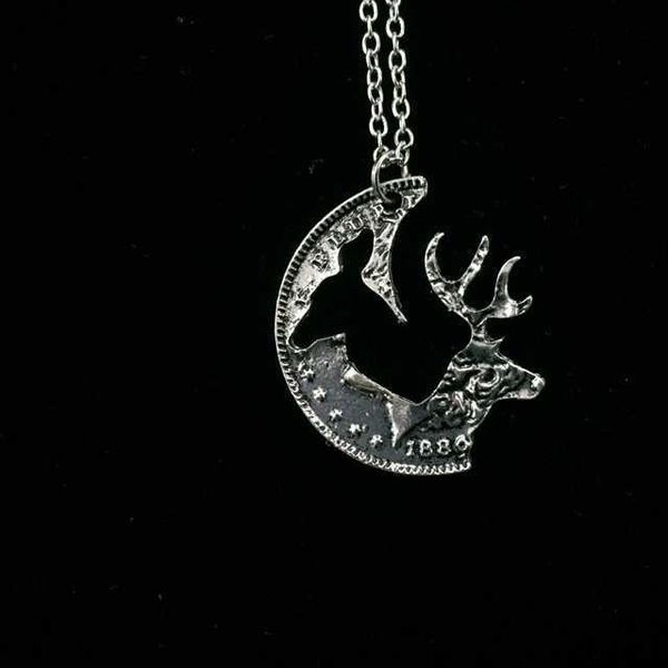 

friendship necklace camel elk necklace 2pcs\ set animal hunting jewelry friend necklace, Silver