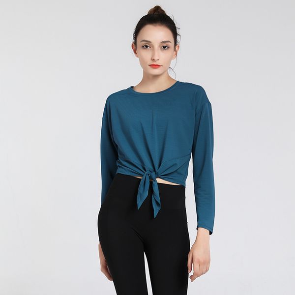 

women designers clothes 2020 ropa de mujer women yoga sports fitness long sleeve running loose pants quick-drying stretch band top, Black