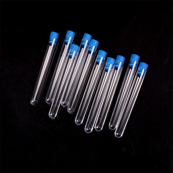 

10pcs 12*75mm plastic test tubes rimless caps lab clear supplies 10pcs jllyof