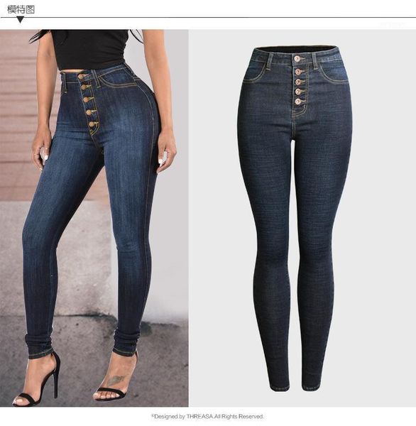

jeans for women mom jeans high waist woman high elastic plus size stretch female washed denim skinny pencil pants1, Blue
