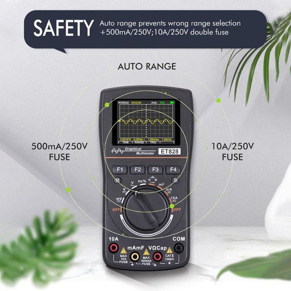 

2 in 1 diy 2.4inch color screen 1mhz bandwidth oscilloscope multimeter 2.5msps sampling rate electronic test portable graphical